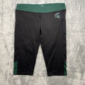 Colosseum Michigan State Spartans Athletic Capris Leggings XL Green Black